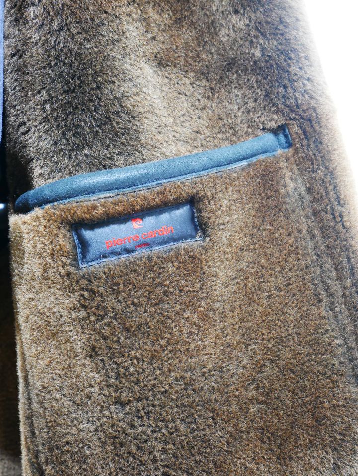 Pierre Cardin Leder Mantel mit Fell