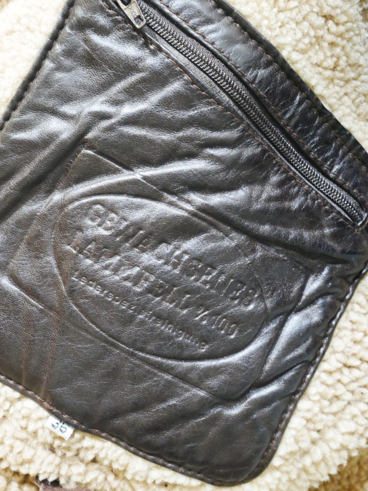 Vintage Ledermantel mit Lammfell