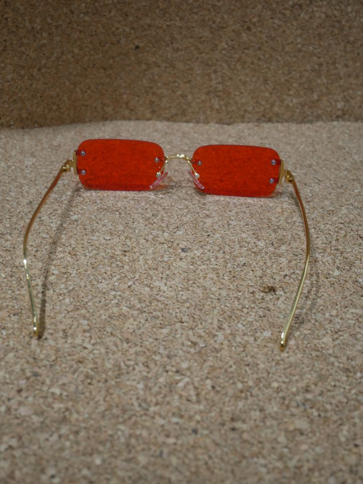 Brille Rot/Gold